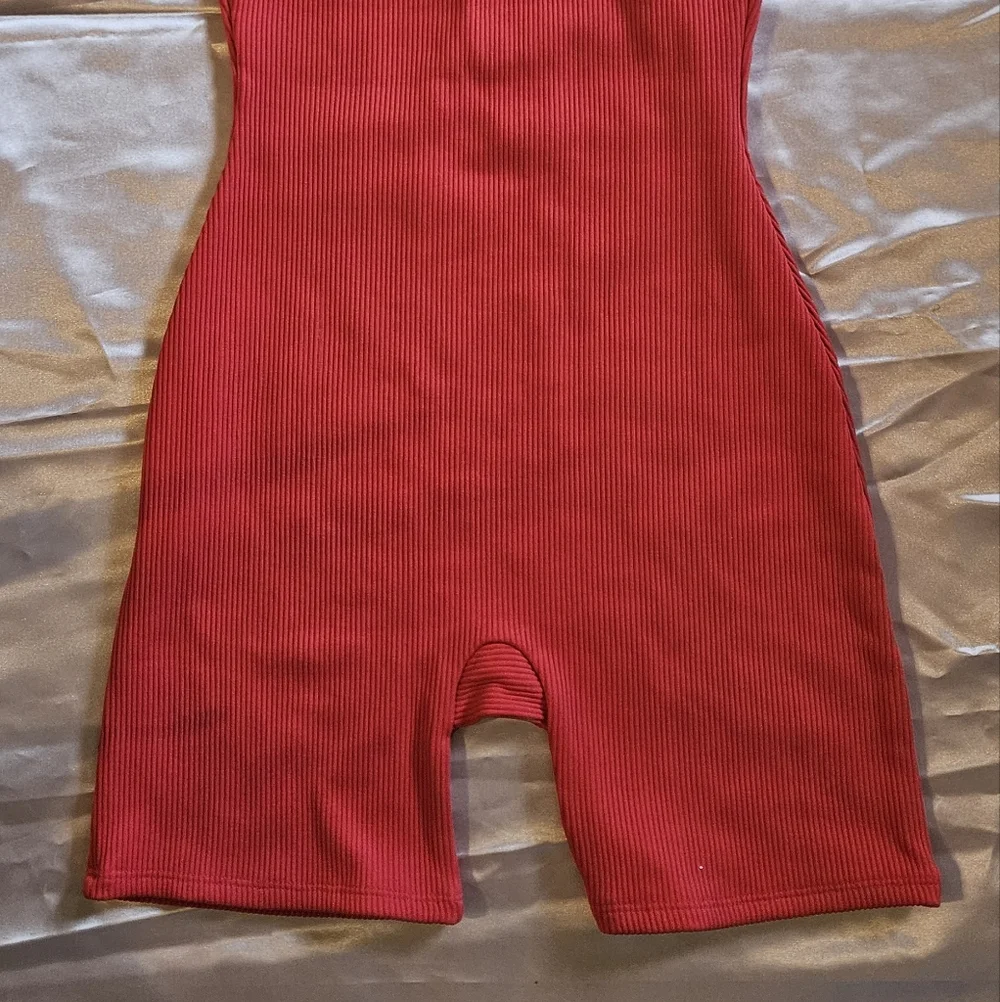 Wild Fable Red Ribbed Romper - Picture 5 of 6